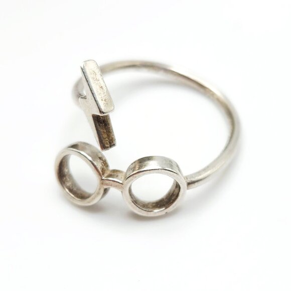 Alex and Ani Harry Potter Glasses & Lightning Bolt 925 Silver Wrap Ring - Picture 1 of 7